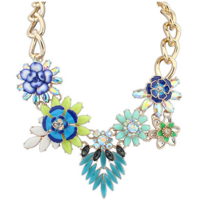 Star Jewelry New Choker Fashion Necklaces For Women 2014 Statement Luxury Temperament Flower Pendant Necklace YW