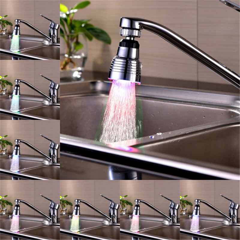 Led Bathroom Faucet Brass Chromed Waterfall Bathroom Basin Faucets 3Colors Change Led Tap Aerator LD8001-B10