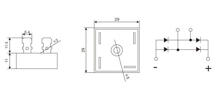 Kbpc2510 25a 1000v Single Phase Generator Bridge Rectifier