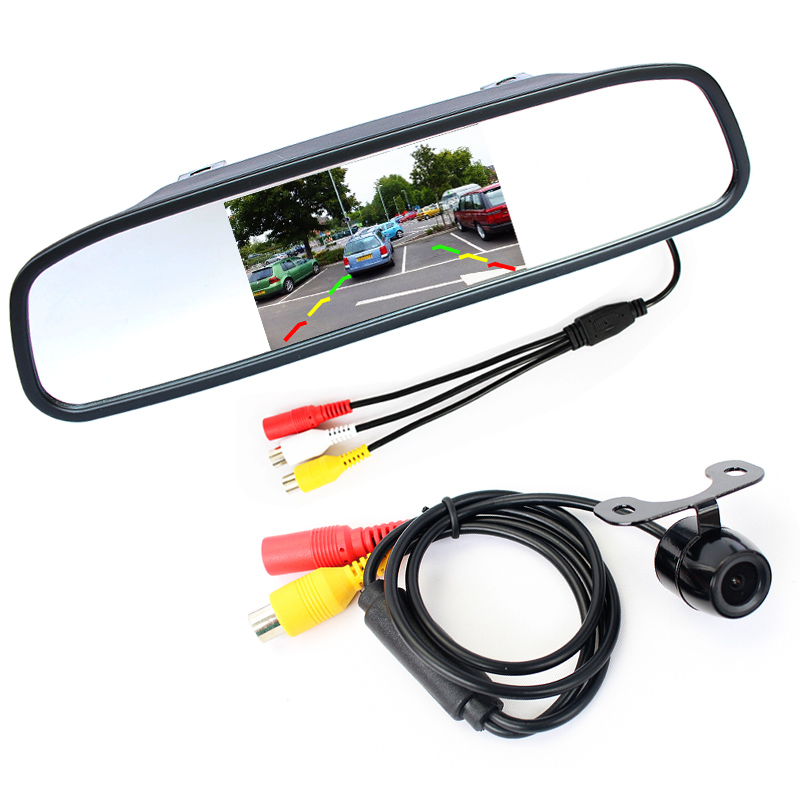 Auto Parking Assistance System 2 in 1 4.3 Digital TFT LCD Mirror Car Parking Monitor + 170 Degrees Mini Car Rear view Camera Auto Parking Assistance System 2 in 1 4.3 Digital TFT LCD Mirror Car Parking Monitor + 170 Degrees Mini Car Rear view Camera