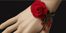 2015 fashion DIY sexy Jewerly hand chain bracelet and finger Beads Gothic lady royal rose lace