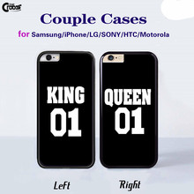 King Queen 01 Brand Couple Case hard plastic mobile phone cases Cover for iphone 4s 5s 5c 6 6s 6plus 6splus sony z1 z2 z3 z4 z5