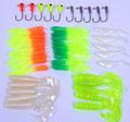 35Pcs Soft Worm Lure Carp Fishing Lure Set 10 Lead Head Jig Hooks Simulation Suite Soft