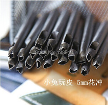 Diy tiránidos de herramientas de cuero 5 mm punch flor lucha flor de cuero flor de la correa puncher herramientas de bricolaje patrón 20 de la flor 7 unidades