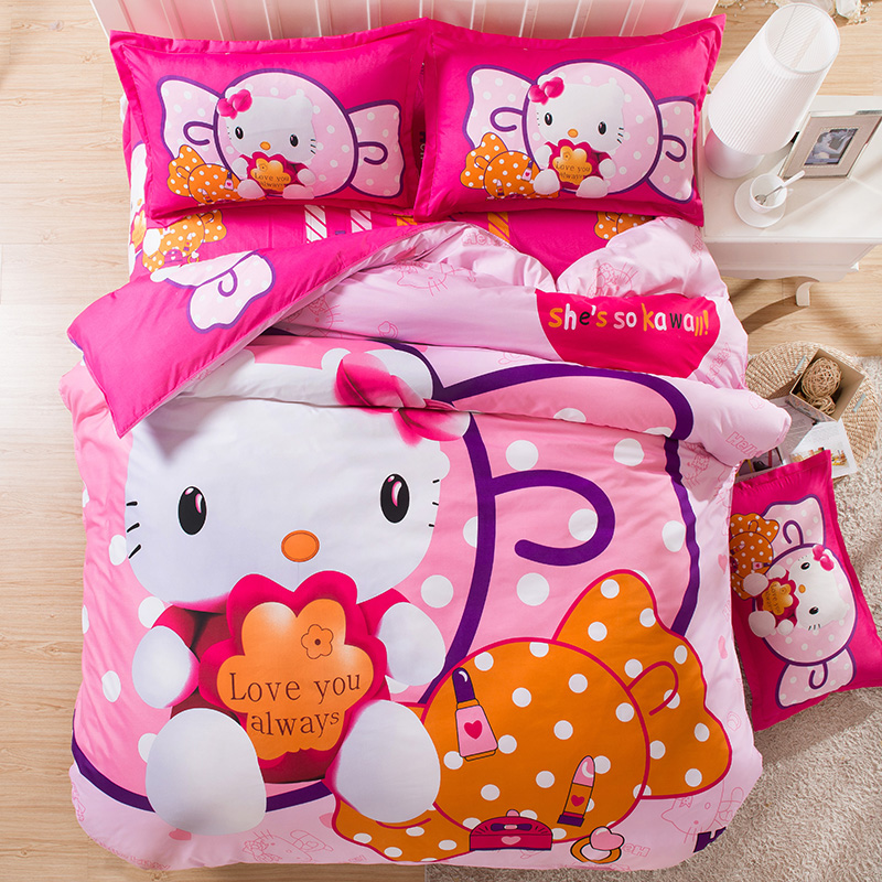 Popular Hello Kitty Queen forter Set Buy Cheap Hello