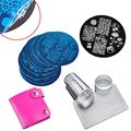 10Pcs Nail Plates Clear Jelly Silicone Nail Art Stamper Scraper Nail Art Stamping Template Image Plates