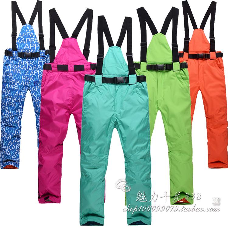 Outdoor skiing pants lovers design single skiing pants suspenders windproof thermal thickening outdoor trousers