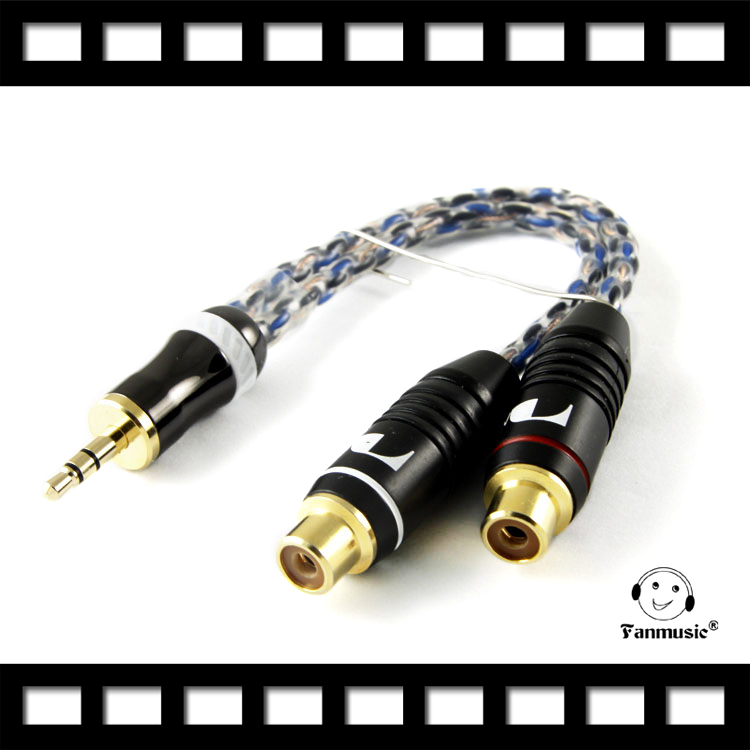 ZY HIFI Cable pailiccs Plug 0.50FT(15cm) 3.5mm Male to RCA FeMale headphone Extension Cable ZY-027 10CM cable