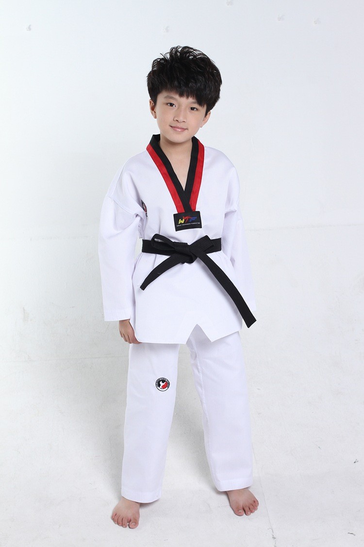 Girl/&Boy Taekwondo Uniform Karate Sash Dobok Stage Show Costume Top+Pants+Belt