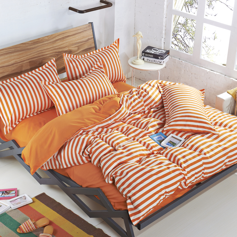 Summer Fashion Stripes Bedding Set Queen Full Twin Size Duvet/doona Cover Flat Sheet Pillow Cases 3/4pcs Kit