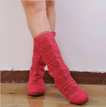 Hot 2016 Summer Women Hollow Boots knitted Cut outs high boots Fashion Womans Cool botas Mesh Breathable shoes Sex Single Shoes