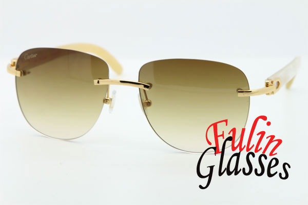 wholesale NEW T8300680 Genuine horn Sunglasses White Buffalo Glasses Size:55-18-140mm