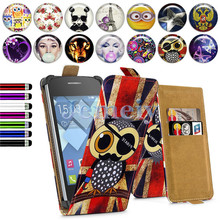 Minions Flower Girl Printed Universal Phone Cases For Alcatel One Touch POP C2 4032D 4 inch, PU Leather Flip Cover Stand Case