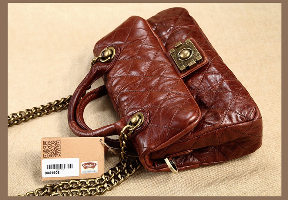 Cobbler Legend Vintage Oil Wax Genuine Leather Women's Messenger Bag