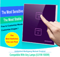 New Design 2 gangs 2 way Purple Glass touch light wall switch Power touch Switch Free