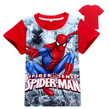 spiderman boys clothing set 2015 summer kids short sleeve tops tees t shirt denim jean clothes