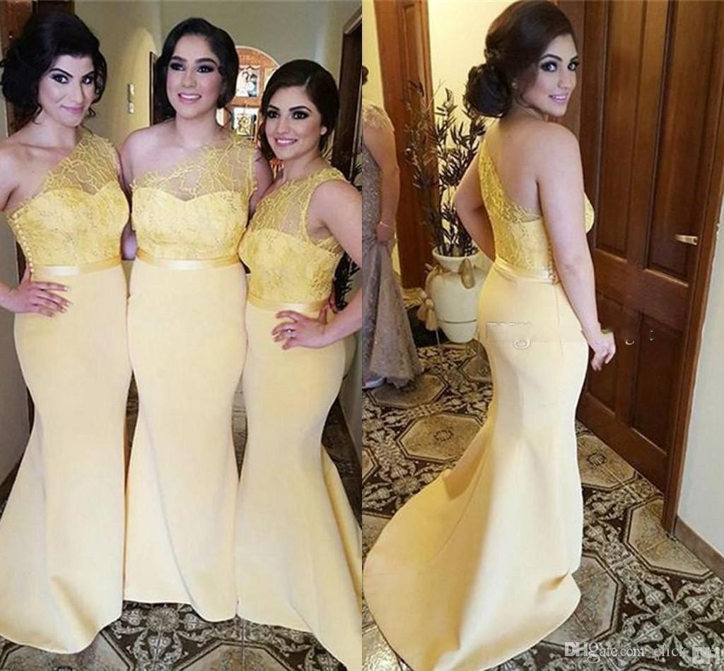 Pale Yellow Bridesmaid Dresses Long