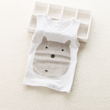 New Children vest 2-8 year Baby summer boy tanks t-shirt solid color Girl Cotton tank sleeveless kids cartoon beach clothes