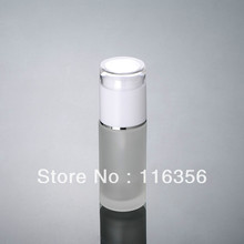 40ML frosted glass bottle with white press pump, lotion bottle for cosmetic packaging