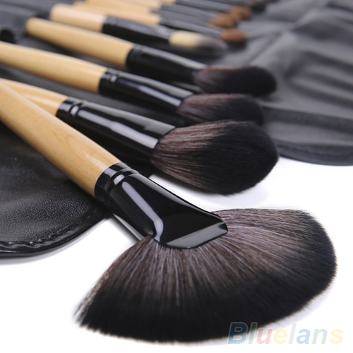 24 PCS Pack Professional Soft Makeup Brushes Eyeshadow Powder Lip Cosmetic Set Case 1L2K 2NB9