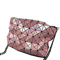 Edgy Geometric Plaid Chain Bag Fashion Rhombic Chequer Bag Women Crossbody Bag Stylish Splicing Ladies Designer