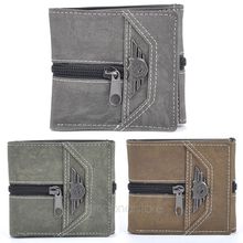 2015 Classic Durable Fashion Casual Retro Manmade Canvas men wallet short wallet Hot sale 3 colors