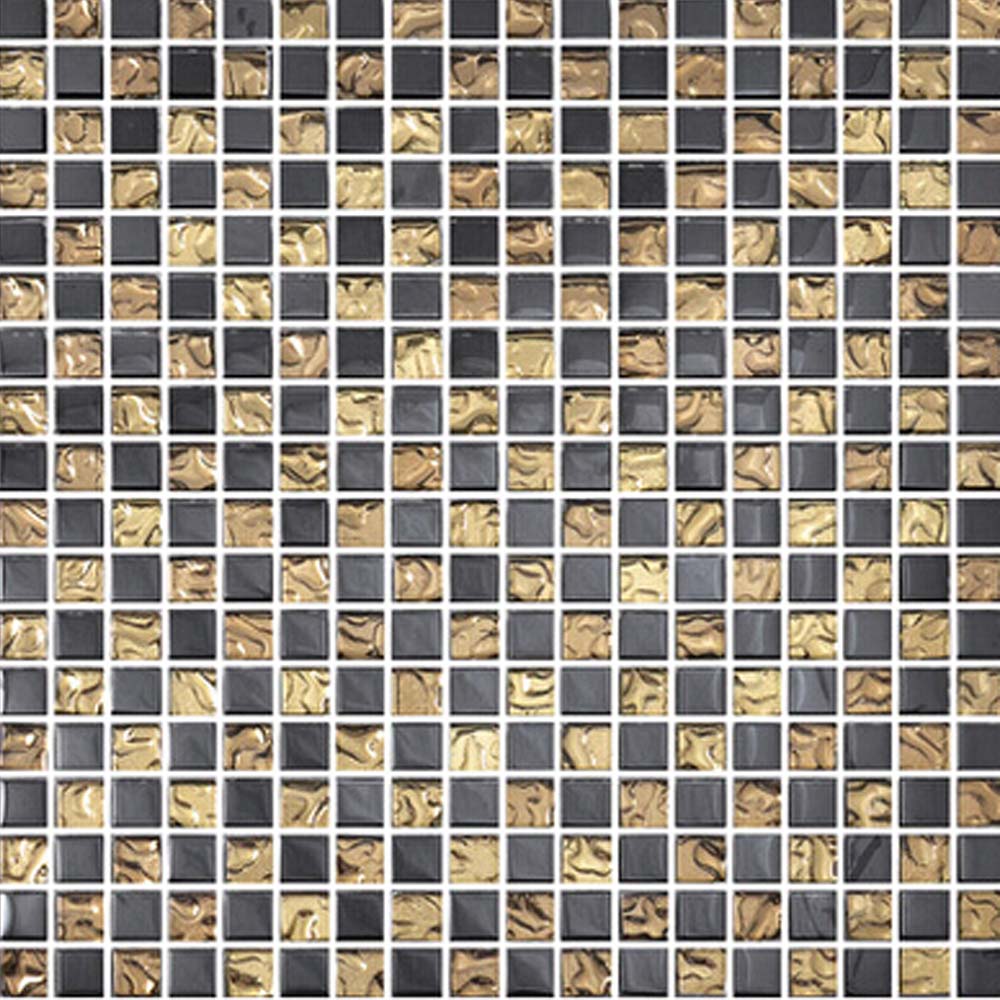 Online kopen wholesale black and gold glass tile backsplash uit ... Woonkamer zwart zilver