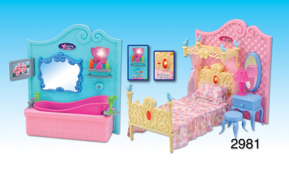 Greatful Toy Mini Bath Crock & Bed Room Toy Kids Girls Gift Box