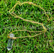 DIY Raw quartz necklaces natural stone transparent crystal necklaces manual sewing fine jewlery Reiki Healing Pendant