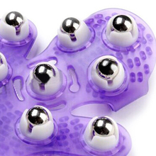 COFA 2015 NEW Metal Rolling Ball Massage Full Body Beauty Massager Glove Purple