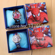 Free shipping new Spider Man 2015 2015 Marvel Cartoon Child Boy Kids Wristwatches Analog Quartz Watches