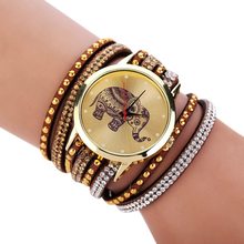 8 Colors Fashion Bracelet Watch Woman luxury brand watches Elephant geneva watch women Round Diamond Jewelry Quartz Wrist Watch