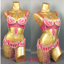 mede to measure new belly dance costume set BRA(40D)+belt 2piece/ set ,accept any size
