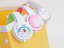 2016 Doraemon Headphone with Mic for Iphone 5 5s 6 6plus cute music stereo kids mobile phone headset cartoon headband X21