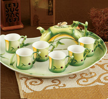 Cheap porcelain enamel bamboo Changle eight known kung fu tea set ceramic coffee cup tableware fashion