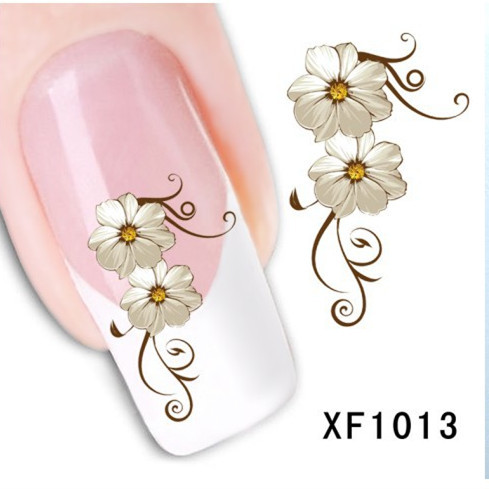 1 Sheet Fashion 3D Design Daisy Flower Watermark Nail Decals DIY Water Transfer Nail Stickers Manicure