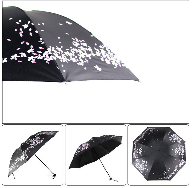 Creative Sakura Girls Folding Umbrella Sunscreen Vinyl blue black sunshade women\'s umbrella Japanese umbrella HI03 (10)