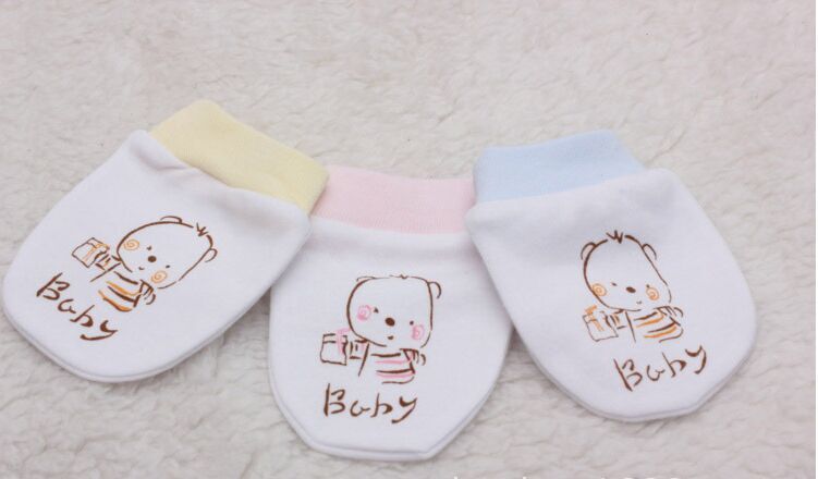 100 cotton baby proof gloves Spring 0 3months comfortable breathe freely baby gloves Neonatal gloves newborn