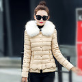 Latest Winter Fashion Women Down jacket Elegant Fur collars Single breasted Short Coat Long sleeve Slim