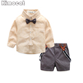Gentleman baby boy clothes fashion bow tie shirt pants boy set newborn baby boy clothing sets