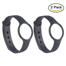 2pcs Black Replacement Wrist Band Strap For Misfit Flash ,Length 6.5-9.5inch (No tracker, Replacement Bands Only)