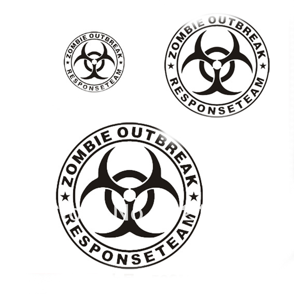 Zomble Outbreak Car Stickers Car Reflective Decal 12 x 12 cm for Toyota Ford Chevrolet Volkswagen