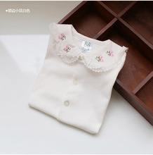 2016 kid cotton shirts baby cardigans shirts spring autumn base shirt girls long underwear long sleeve undershirts white blouses