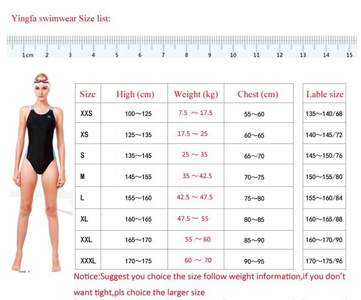 competitive swimsuit sizes