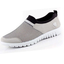 New Mens Shoes 2016 Summer Breathable Trainers For Men Air Mesh Lightweight Zapatos Summer Slip On Spiked Loafers