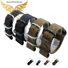 Watchbands 18mm 20mm 22mm 24mm ZULU NATO Military Watch Strap Band Druable Heavy Duty Nylon Divers Brushed Watch Buckle