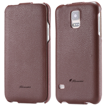 Classic Luxury Vertical Flip Lychee Pattern Genuine Leather Case for Samsung Galaxy S5 Soft Real Deluxe Vintage Cover YXF03975