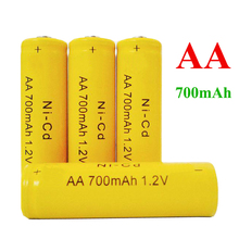 500 Times Rechargeable AA Battery 4 pcs/lot 700mAh 1.2V Ni-CD 2A Neutral Battery for RC Controller Toys Electronic Etc.
