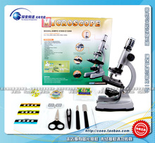 10X-20X Zoom del ocular LED niños Bio microscopio 1200X iluminado niño estudiante de Metal Monocular juguete portaobjetos de microscopio