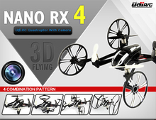 World premiere Remote Control Toys R/C Nano RX4 4-Axis RC Quadcopter with 6-Axis Gyro 4 Combination Pattern Helicopter